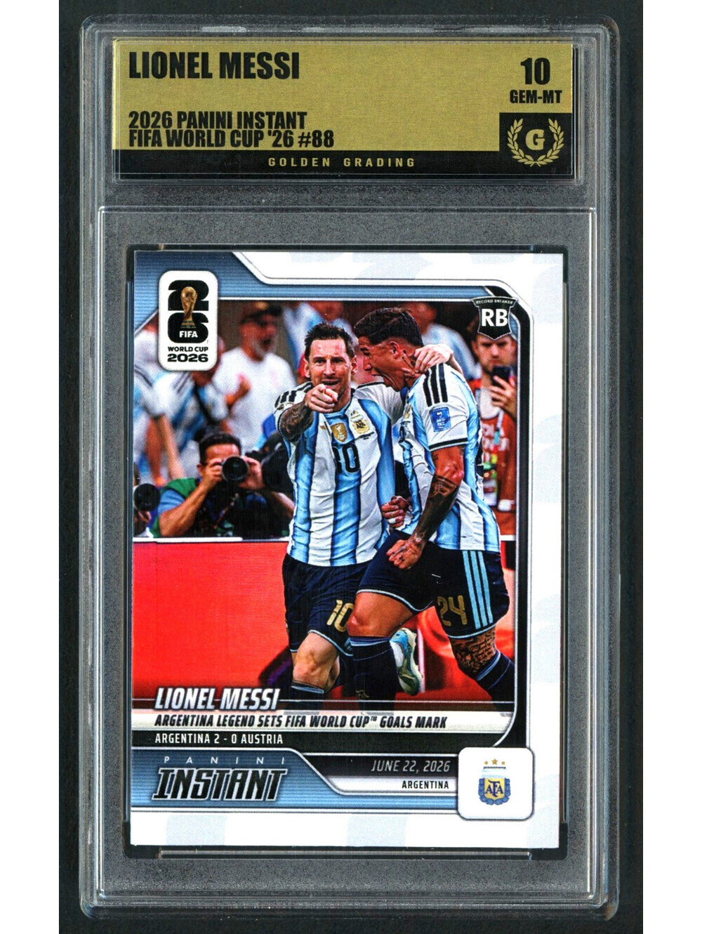 2026 Panini Instant FIFA World Cup #88 Lionel Messi Argentina Graded Gem Mint 10